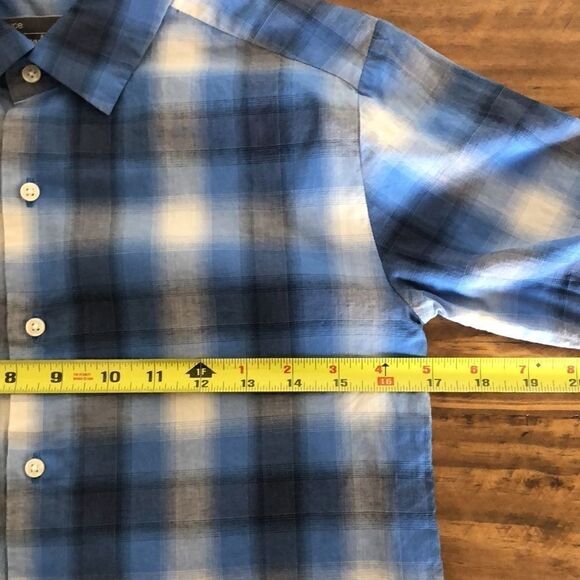 Vince Blue Check Button Down Top - M - Picture 5 of 8